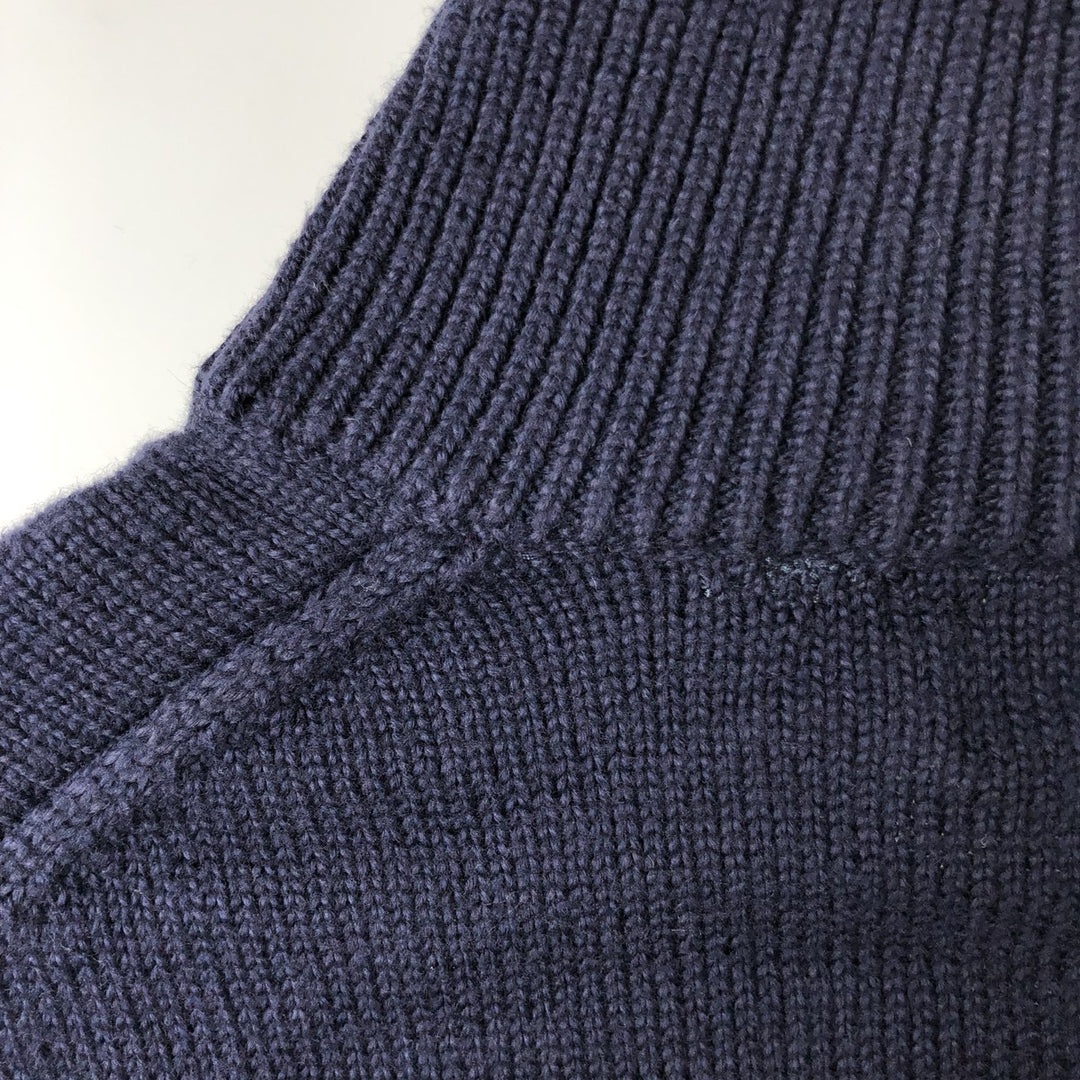 Ralph Lauren POLO RALPH LAUREN Cotton knit half zip sweater Men's M size cotton navy blue type Vintage Second Hand