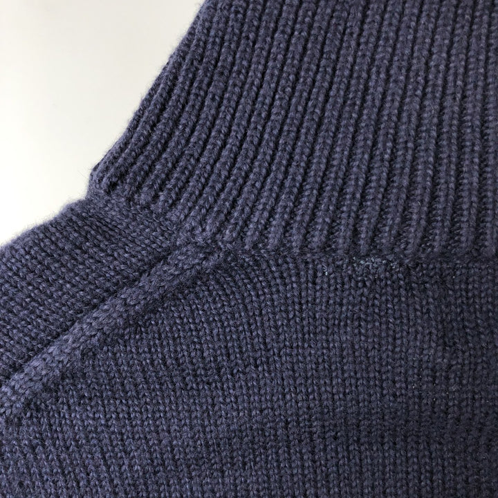 Ralph Lauren POLO RALPH LAUREN Cotton knit half zip sweater Men's M size cotton navy blue type Vintage Second Hand