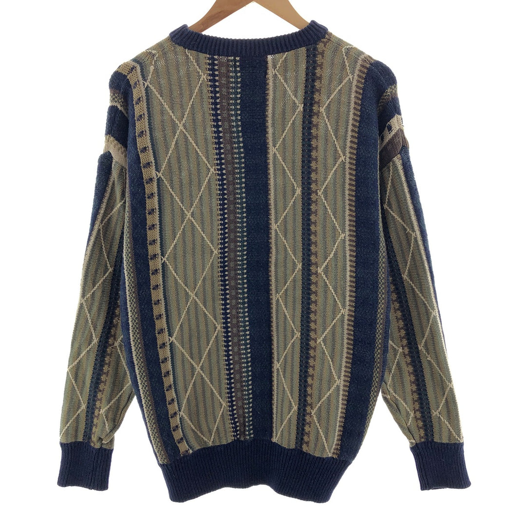 80'S Ralph Lauren CHAPS all-over print cotton knit sweater, men's size L, vintage / eaa380230