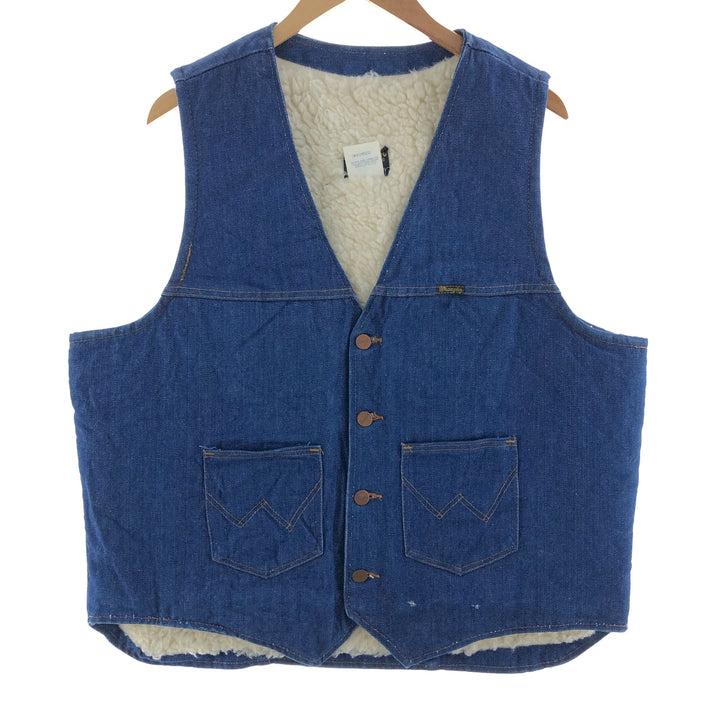 70'S Wrangler Denim Boa Vest Men's XL Vintage /eaa380258