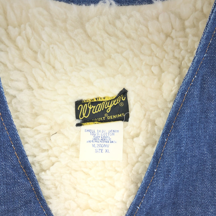 70'S Wrangler Denim Boa Vest Men's XL Vintage /eaa380258