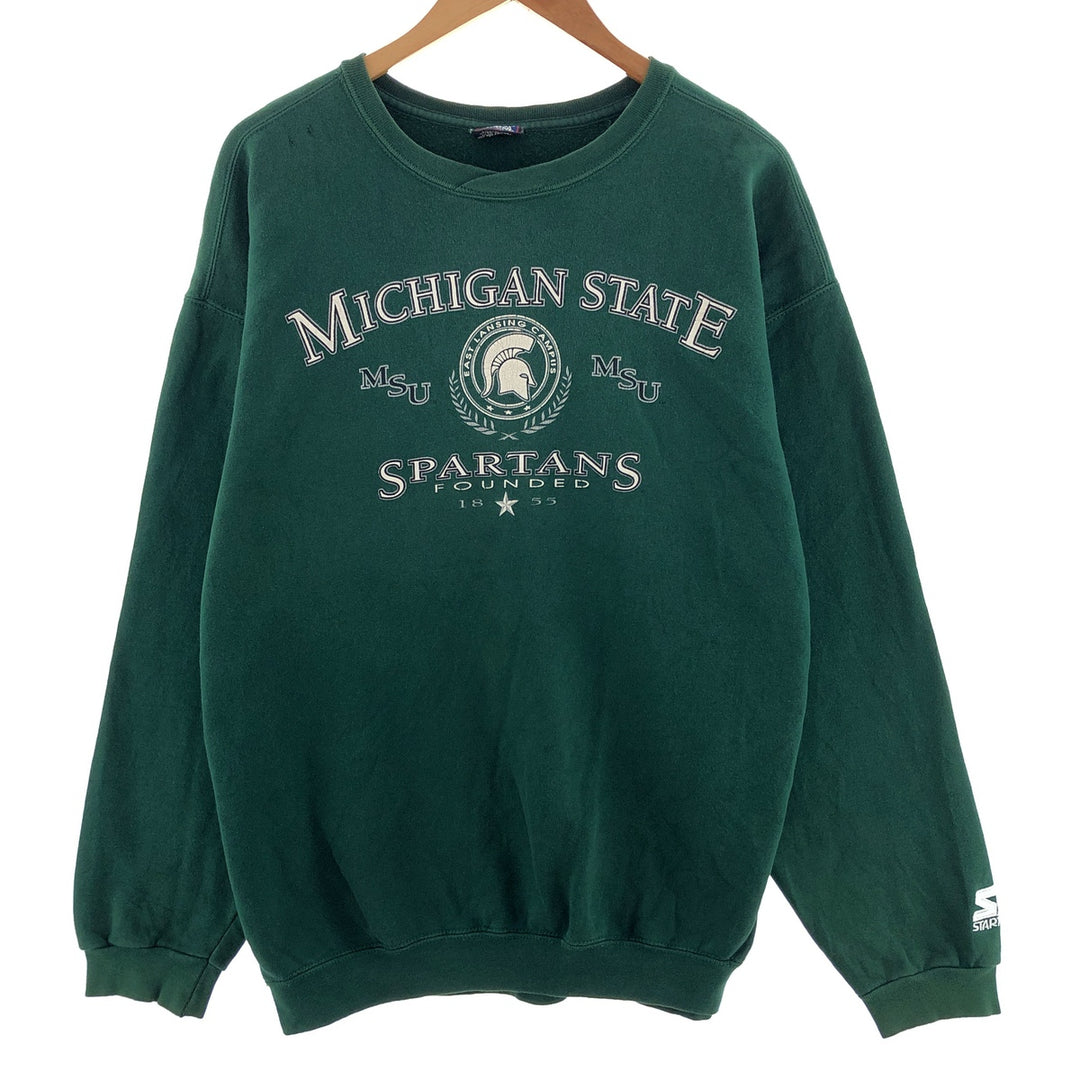 Starter MICHIGAN STATE Michigan State University College Sweatshirt Trainer Made in USA Men's L /eaa380423