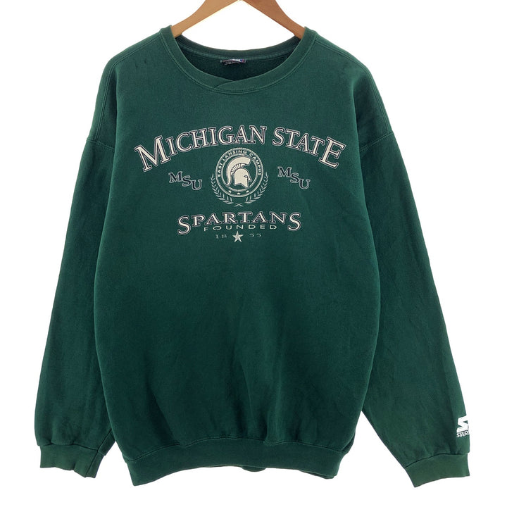 Starter MICHIGAN STATE Michigan State University College Sweatshirt Trainer Made in USA Men's L /eaa380423