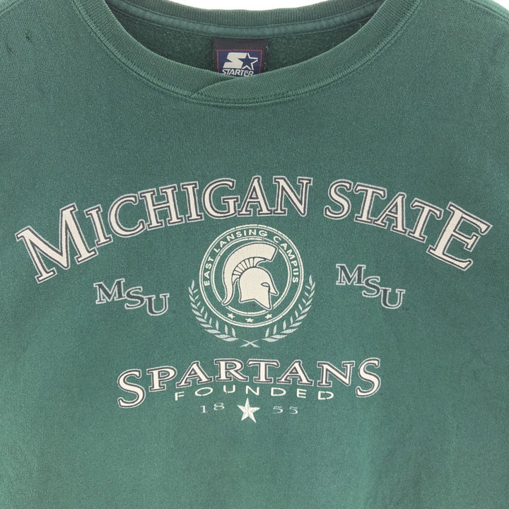 Starter MICHIGAN STATE Michigan State University College Sweatshirt Trainer Made in USA Men's L /eaa380423