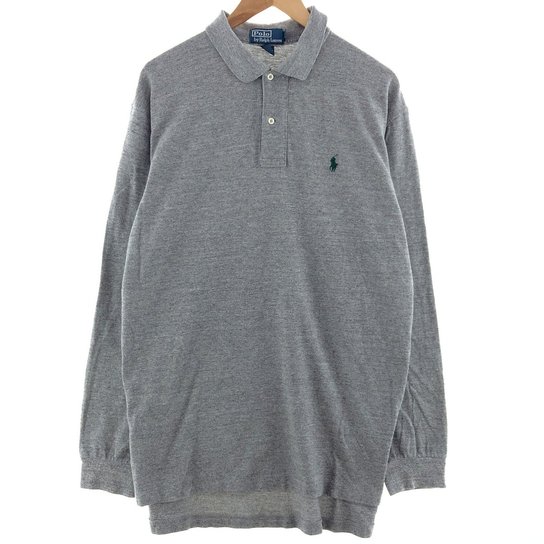 Ralph Lauren POLO by Ralph Lauren long sleeve polo shirt, men's XL size cotton gray type Vintage Second Hand
