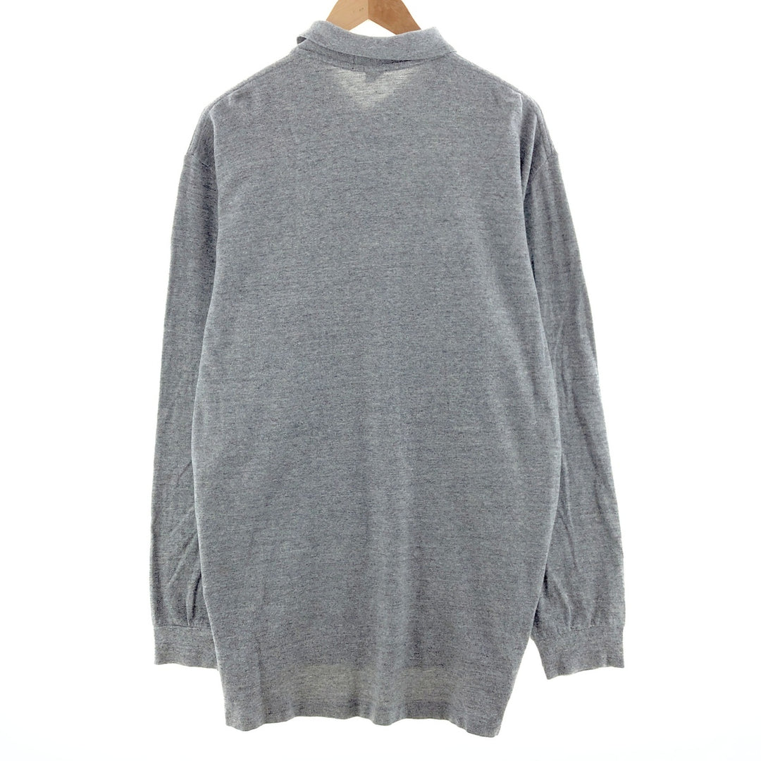 Ralph Lauren POLO by Ralph Lauren long sleeve polo shirt, men's XL size cotton gray type Vintage Second Hand