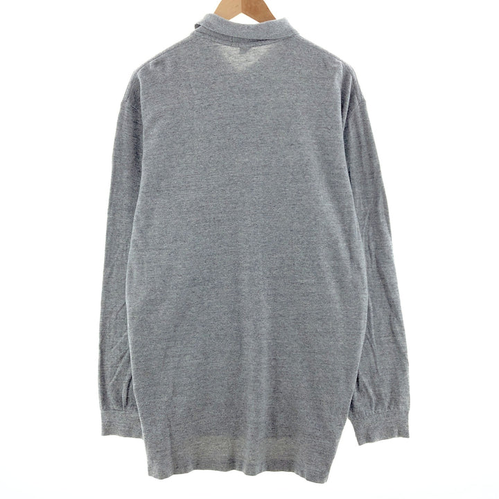 Ralph Lauren POLO by Ralph Lauren long sleeve polo shirt, men's XL size cotton gray type Vintage Second Hand