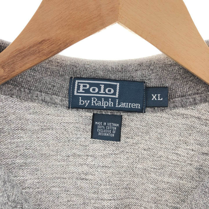 Ralph Lauren POLO by Ralph Lauren long sleeve polo shirt, men's XL size cotton gray type Vintage Second Hand