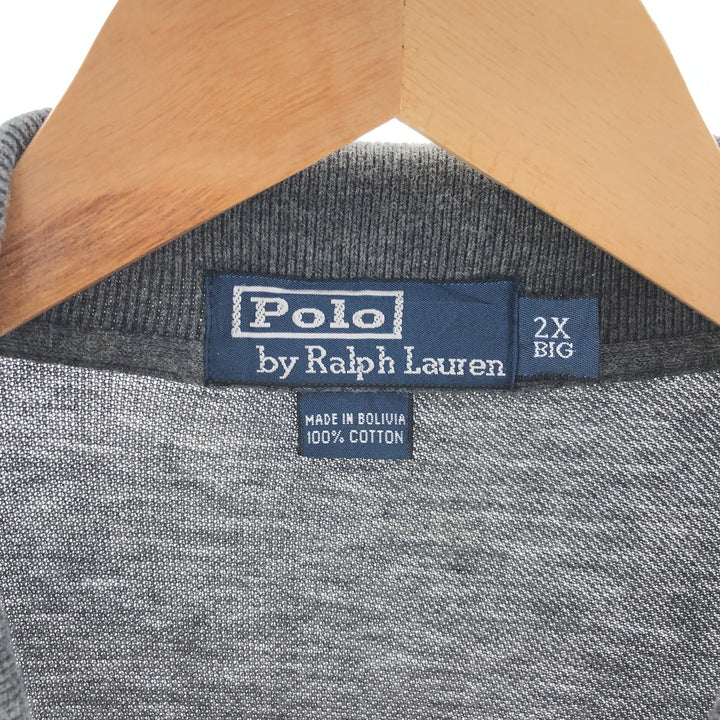 Ralph Lauren POLO by Ralph Lauren long sleeve polo shirt, men's size XXL cotton gray type Vintage Second Hand