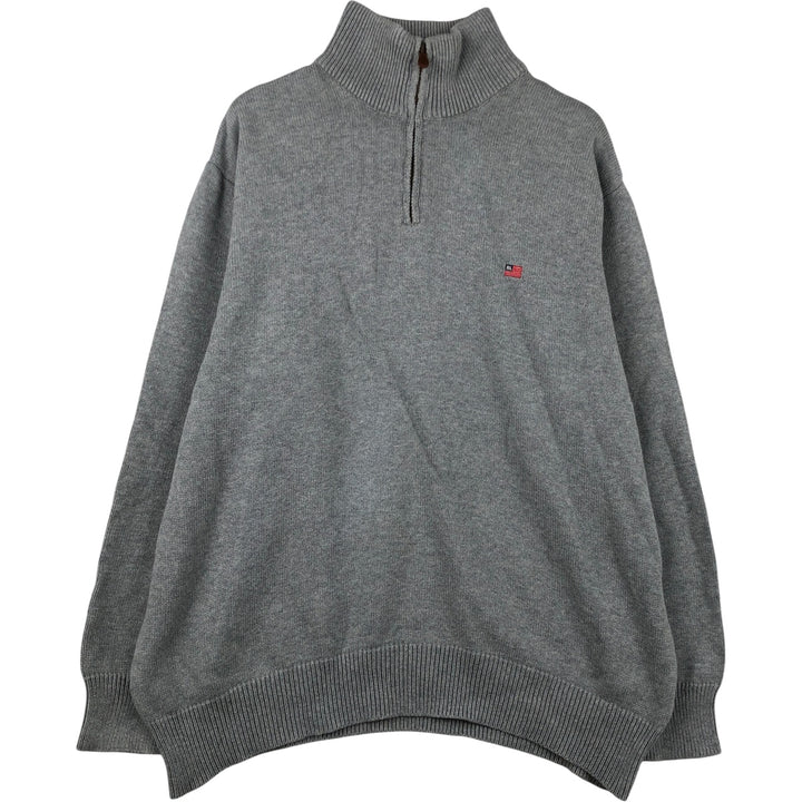 Oversized 2000'S Ralph Lauren POLO JEANS COMPANY cotton knit half-zip sweater, men's size XXXL cotton gray type Vintage Second Hand