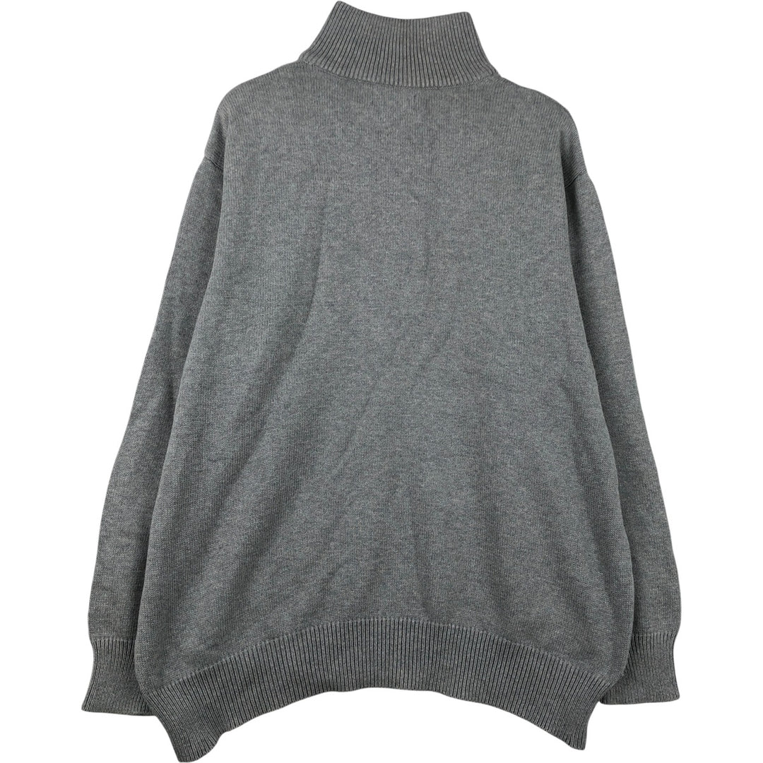 Oversized 2000'S Ralph Lauren POLO JEANS COMPANY cotton knit half-zip sweater, men's size XXXL cotton gray type Vintage Second Hand