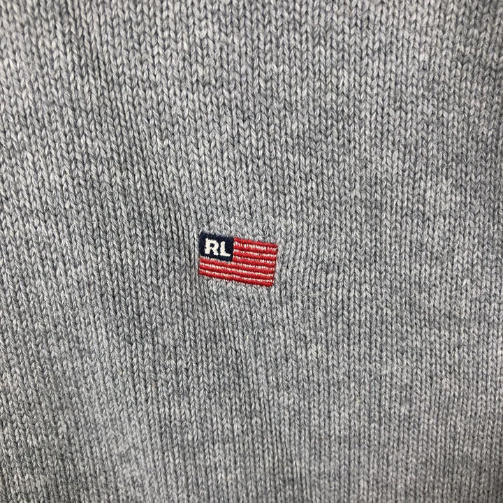 Oversized 2000'S Ralph Lauren POLO JEANS COMPANY cotton knit half-zip sweater, men's size XXXL cotton gray type Vintage Second Hand