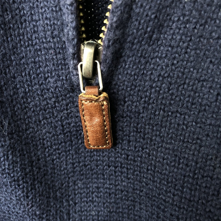 Ralph Lauren POLO by Ralph Lauren Cotton Knit Half Zip Sweater Men's XL cotton navy blue type Vintage Second Hand