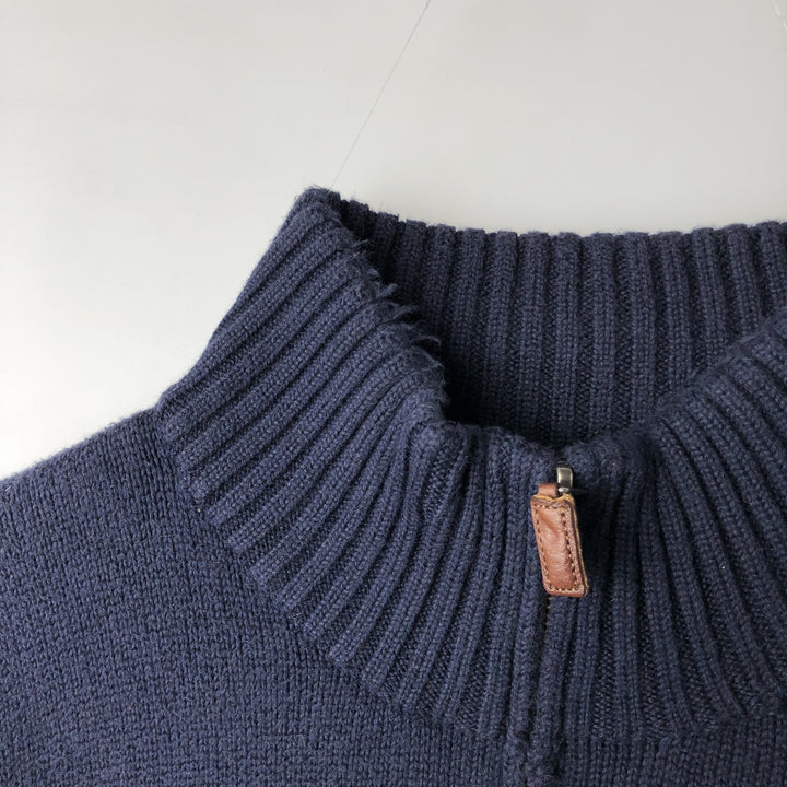 Ralph Lauren POLO by Ralph Lauren Cotton Knit Half Zip Sweater Men's XL cotton navy blue type Vintage Second Hand