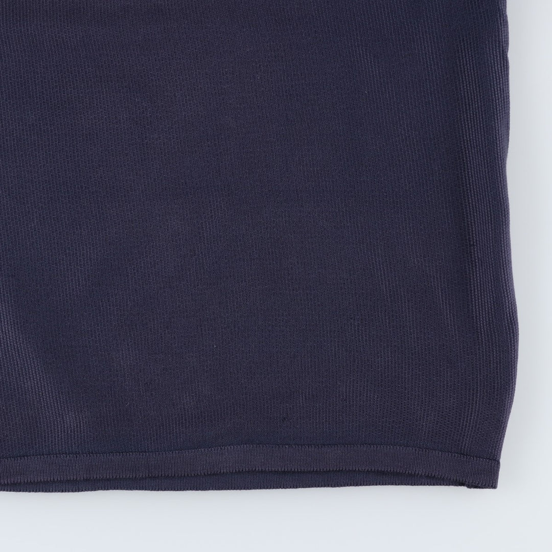 1990'S Lacoste Cotton Knit Half-Zip Sweater, Made in Spain, Size 5 (Men's Large equivalent), Vintage cotton navy blue type Vintage Second Hand