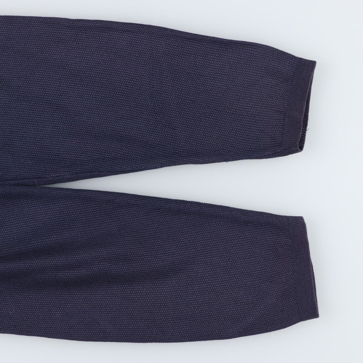 1990'S Lacoste Cotton Knit Half-Zip Sweater, Made in Spain, Size 5 (Men's Large equivalent), Vintage cotton navy blue type Vintage Second Hand