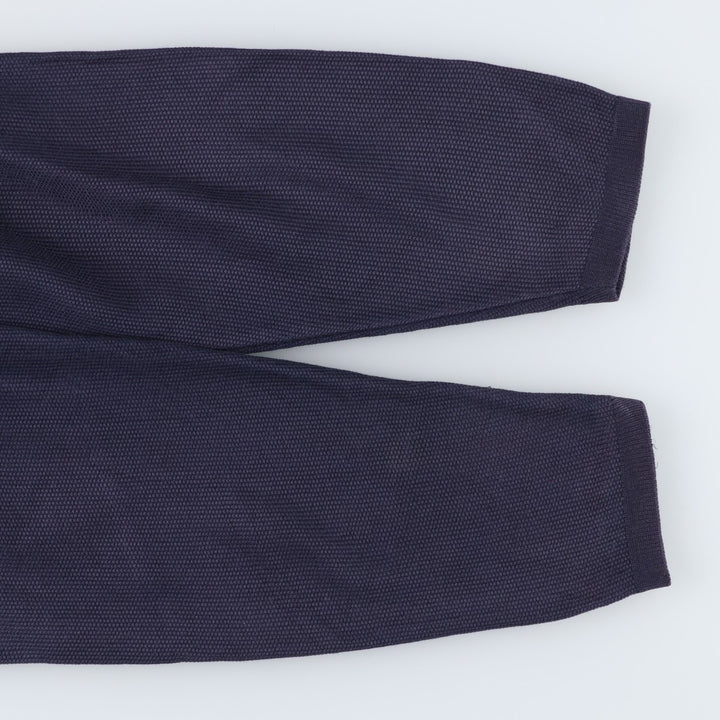 1990'S Lacoste Cotton Knit Half-Zip Sweater, Made in Spain, Size 5 (Men's Large equivalent), Vintage cotton navy blue type Vintage Second Hand