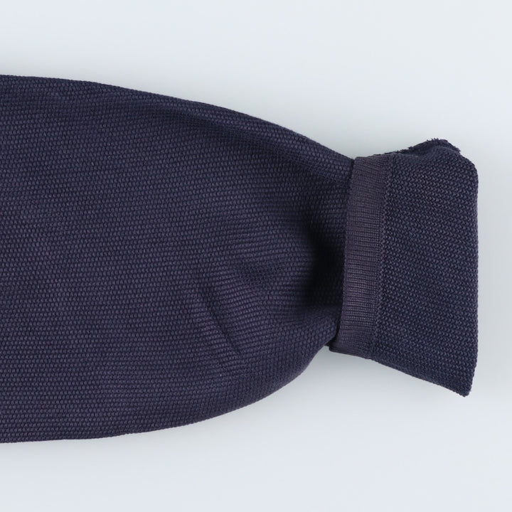 1990'S Lacoste Cotton Knit Half-Zip Sweater, Made in Spain, Size 5 (Men's Large equivalent), Vintage cotton navy blue type Vintage Second Hand