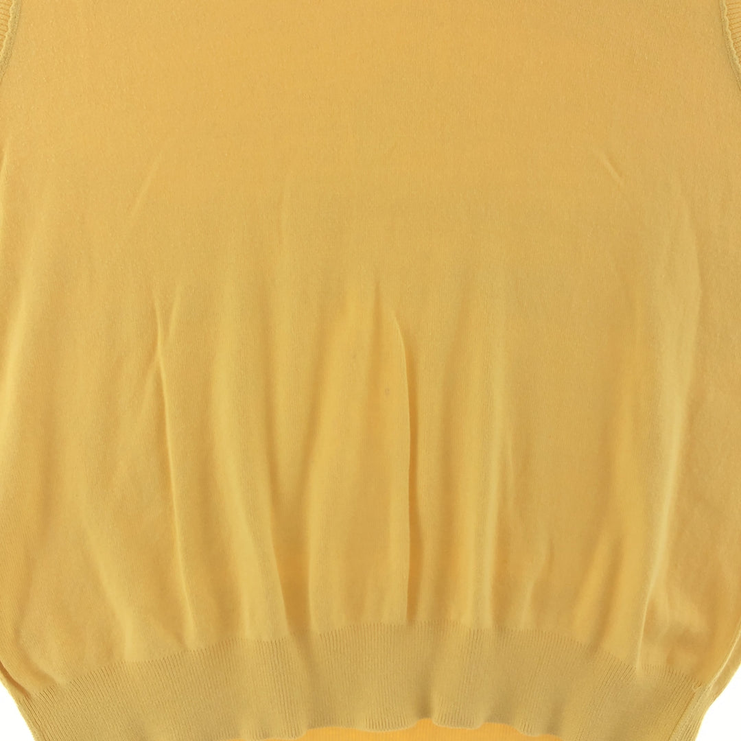 POLO by Ralph Lauren EXCULSIVE OF DECORATION V-neck Pima cotton knit vest, men's size L Pima Cotton yellow type Vintage Second Hand