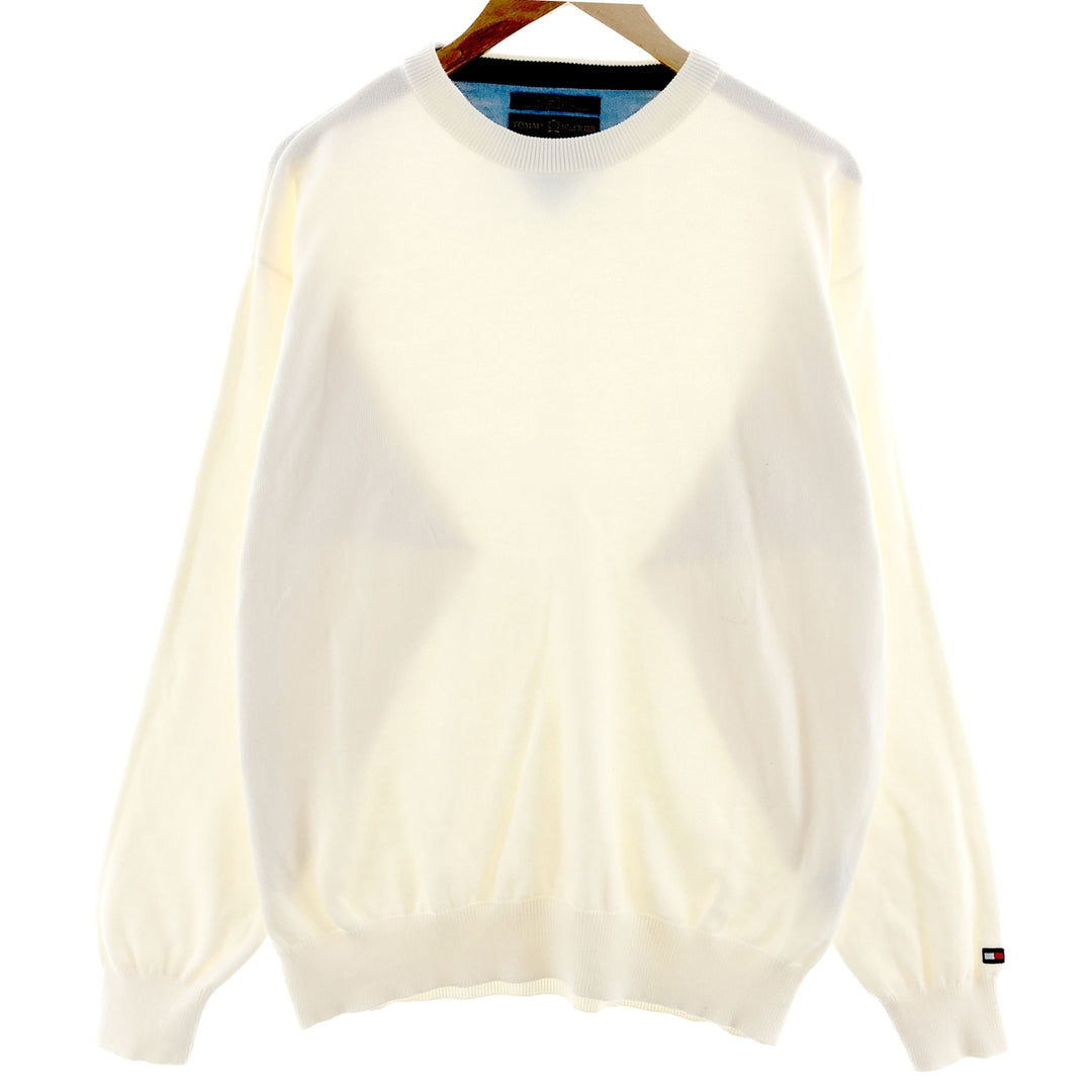 2000'S Tommy Hilfiger Golf Cotton Knit Sweater, Men's Size L cotton ivory Vintage Second Hand