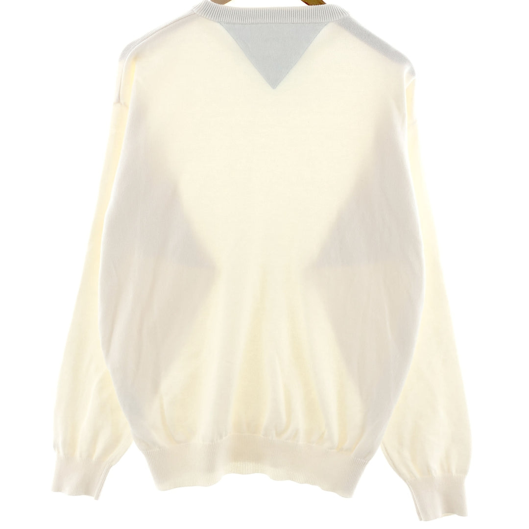 2000'S Tommy Hilfiger Golf Cotton Knit Sweater, Men's Size L cotton ivory Vintage Second Hand