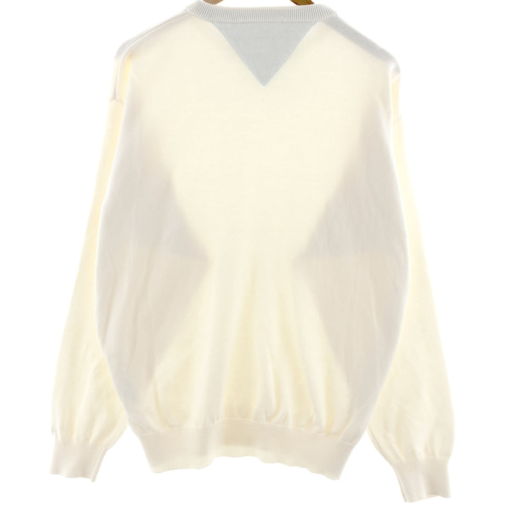 2000'S Tommy Hilfiger Golf Cotton Knit Sweater, Men's Size L cotton ivory Vintage Second Hand