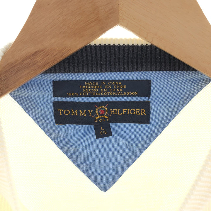 2000'S Tommy Hilfiger Golf Cotton Knit Sweater, Men's Size L cotton ivory Vintage Second Hand