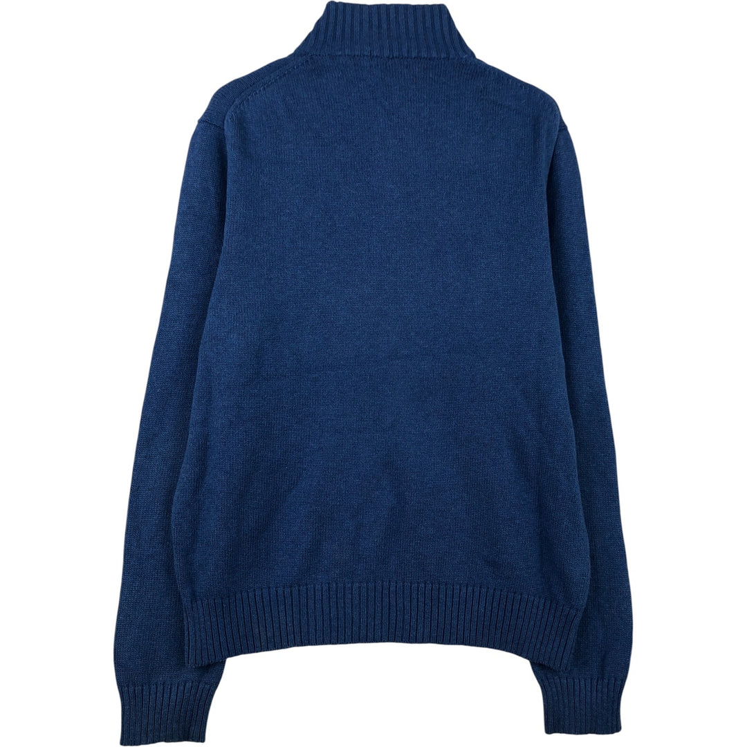 Ralph Lauren POLO RALPH LAUREN Cotton knit half zip sweater Men's size L cotton blue type Vintage Second Hand