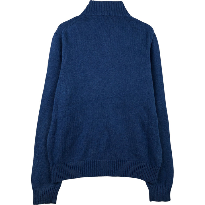 Ralph Lauren POLO RALPH LAUREN Cotton knit half zip sweater Men's size L cotton blue type Vintage Second Hand