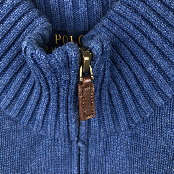 Ralph Lauren POLO RALPH LAUREN Cotton knit half zip sweater Men's size L cotton blue type Vintage Second Hand