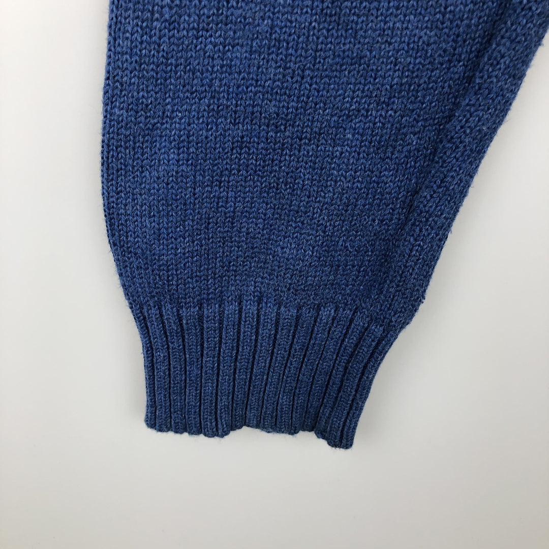 Ralph Lauren POLO RALPH LAUREN Cotton knit half zip sweater Men's size L cotton blue type Vintage Second Hand