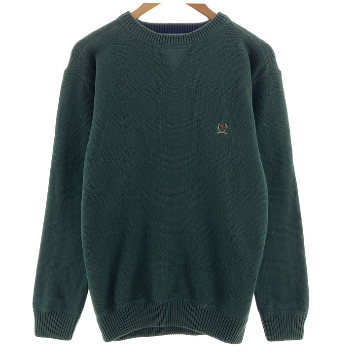 Vintage 90'S Tommy Hilfiger cotton knit sweater, size S, men's cotton green type Vintage Second Hand