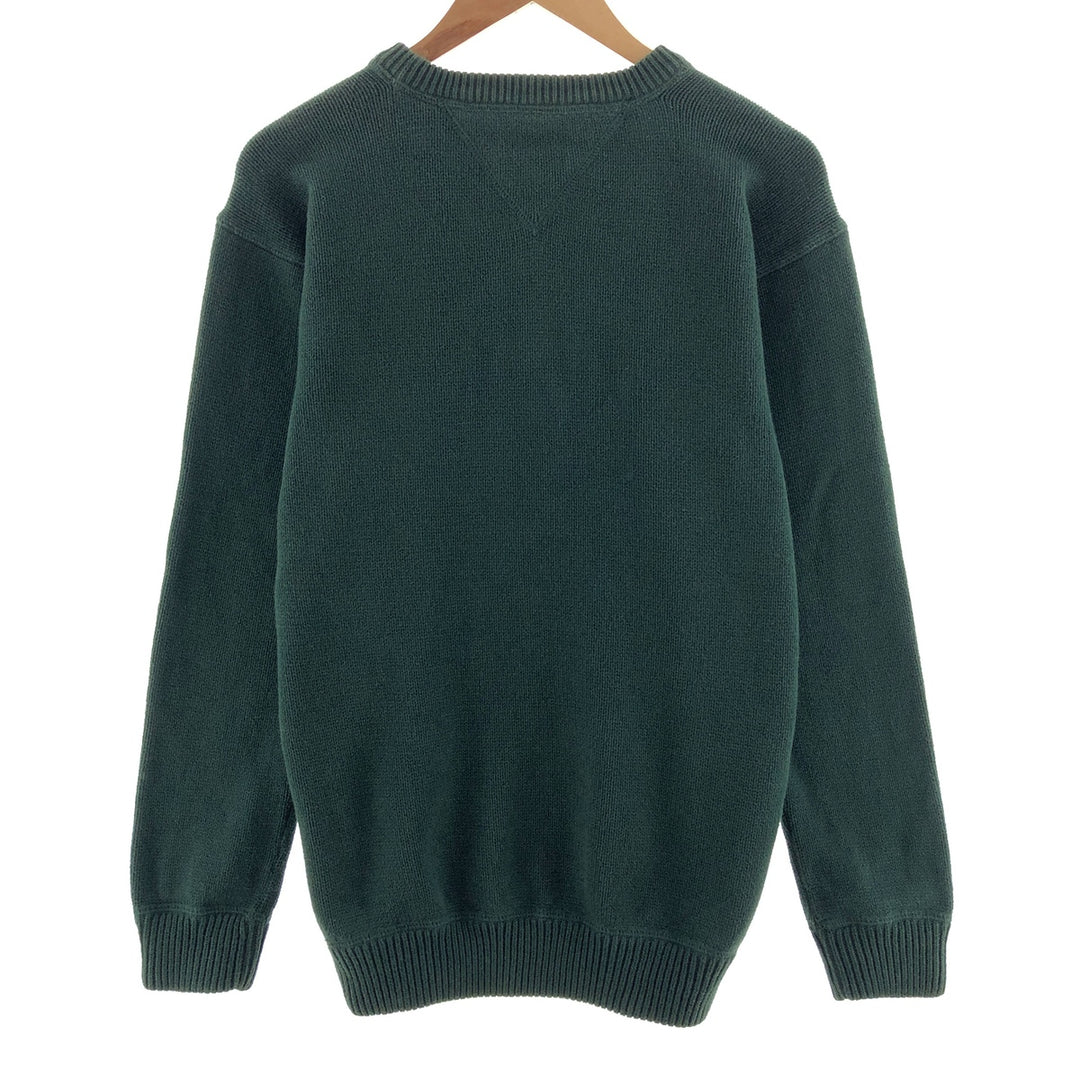 Vintage 90'S Tommy Hilfiger cotton knit sweater, size S, men's cotton green type Vintage Second Hand