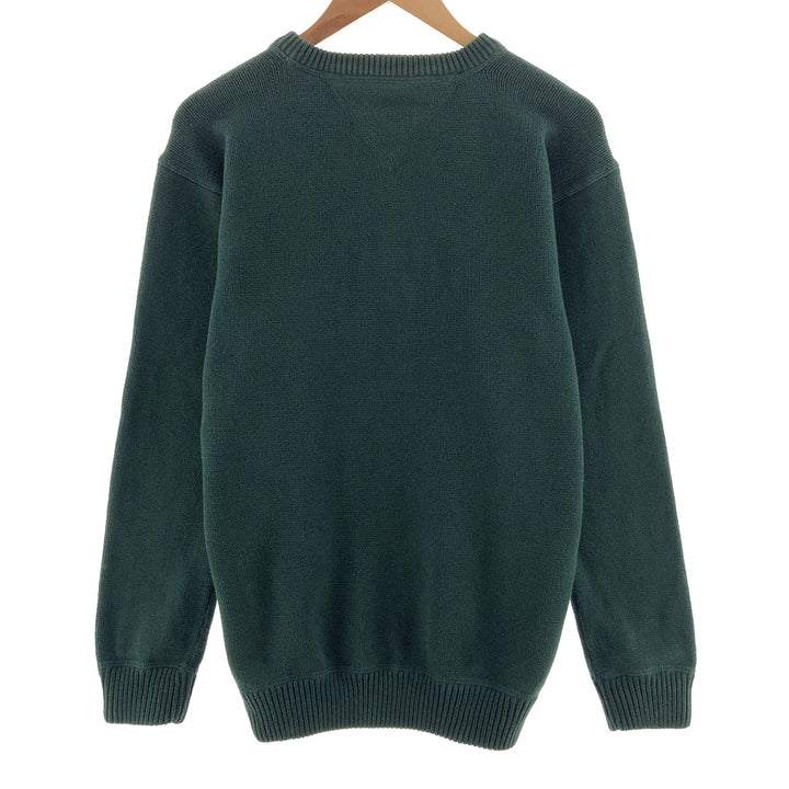Vintage 90'S Tommy Hilfiger cotton knit sweater, size S, men's cotton green type Vintage Second Hand