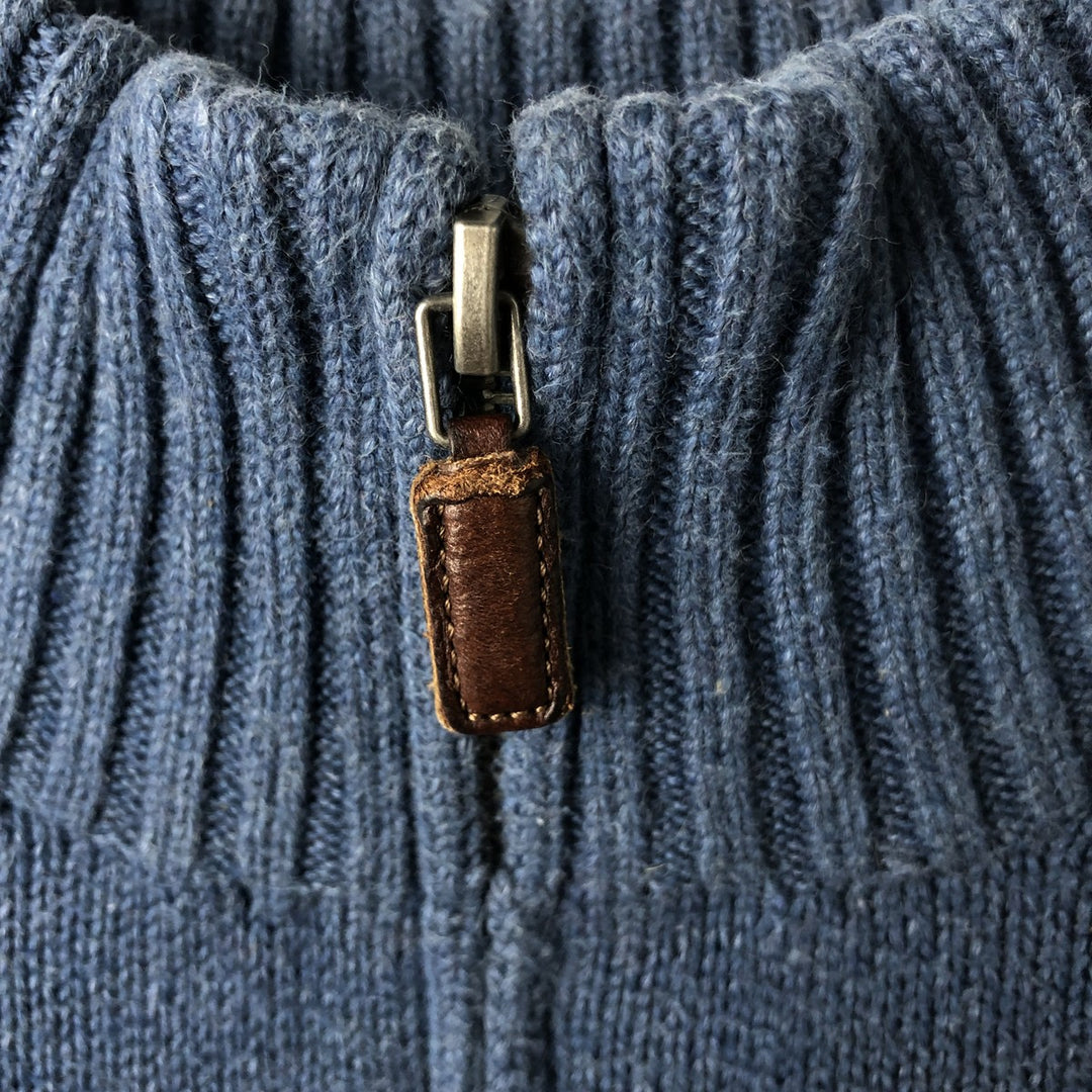 Ralph Lauren POLO by Ralph Lauren Cotton Knit Half Zip Sweater Men's M cotton blue type Vintage Second Hand