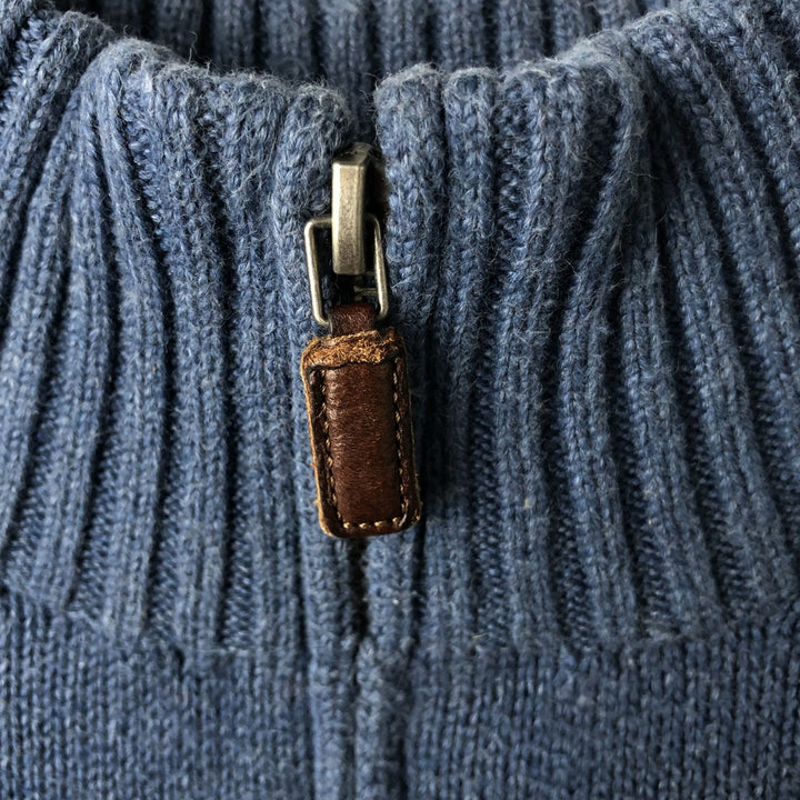 Ralph Lauren POLO by Ralph Lauren Cotton Knit Half Zip Sweater Men's M cotton blue type Vintage Second Hand