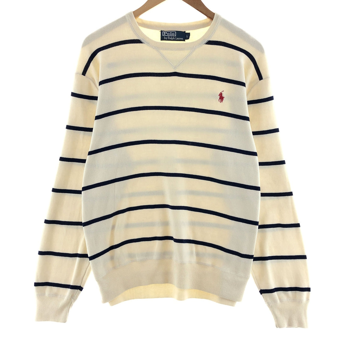 Ralph Lauren POLO by Ralph Lauren Striped Pattern Cotton Knit Sweater Men's L size / eaa380893