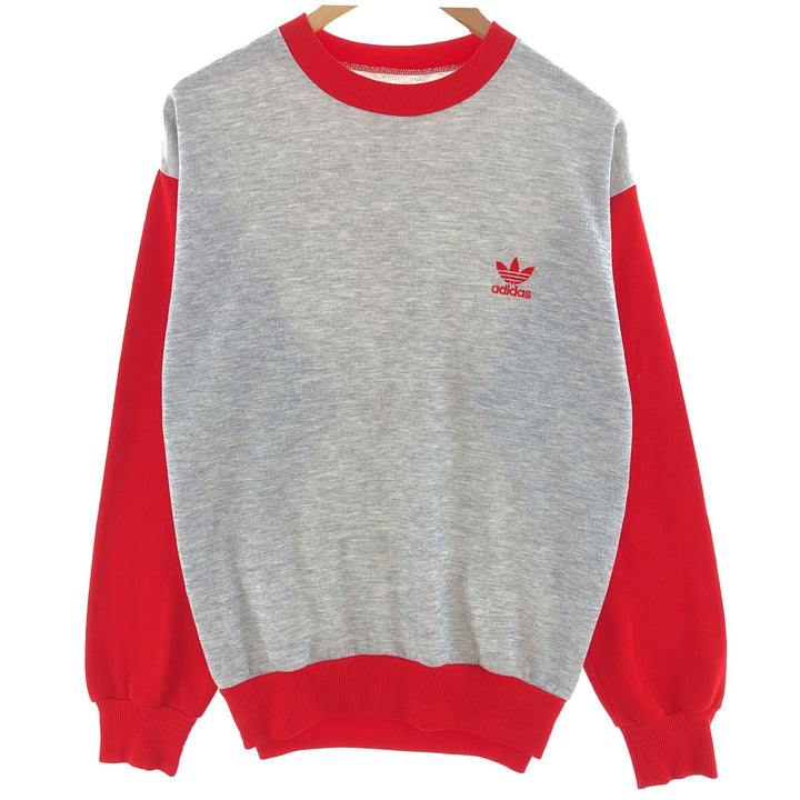 80s-90'S Adidas Two-tone Back Print One Point Logo Sweatshirt Trainer Men's L Vintage / eaa380931