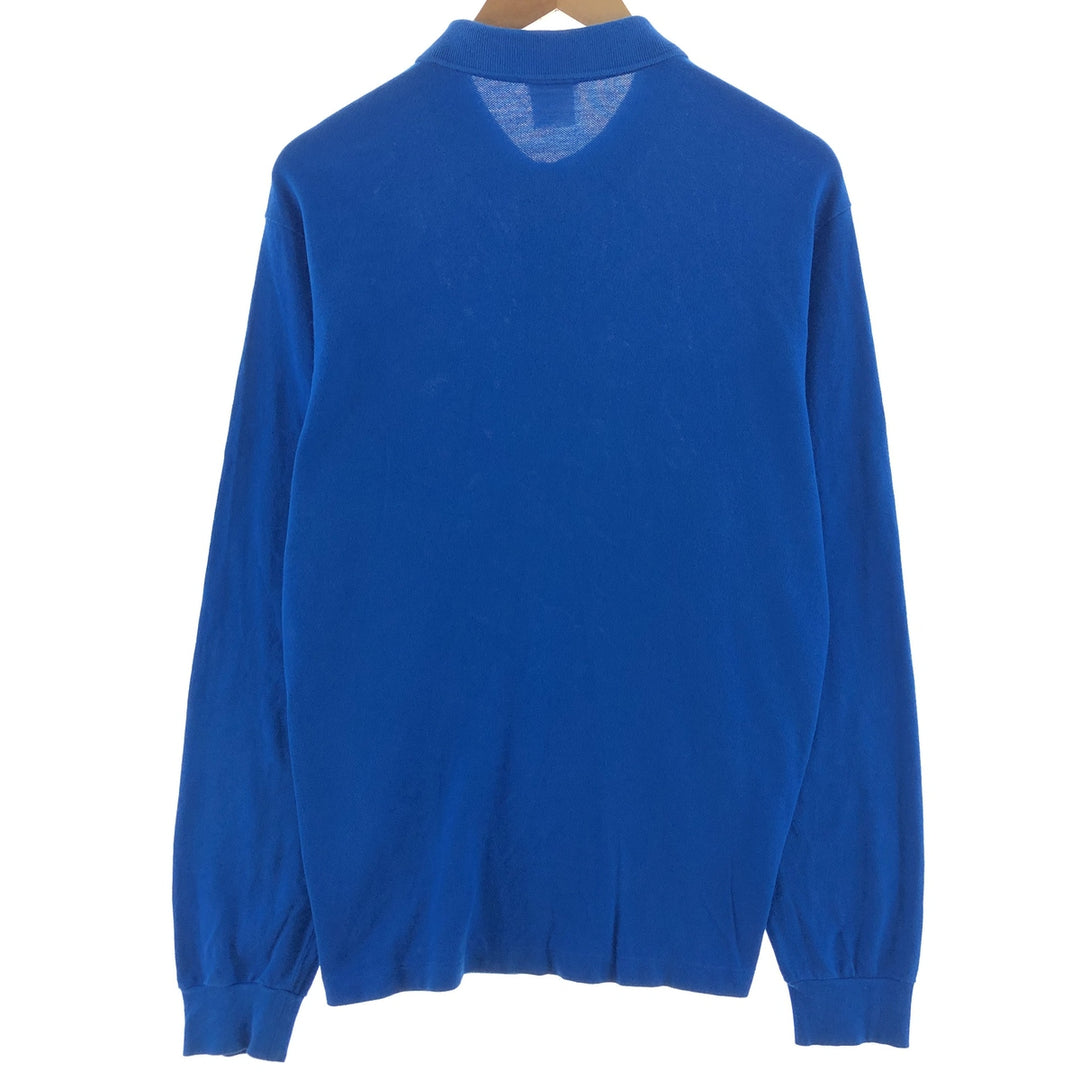 Lacoste French-designed long-sleeved polo shirt, size 6, men's XL cotton blue type Vintage Second Hand