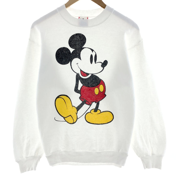 80'S Disney DESIGNS MICKEY MOUSE Mickey Mouse character sweatshirt, made in USA, men's M, vintage /eaa381005