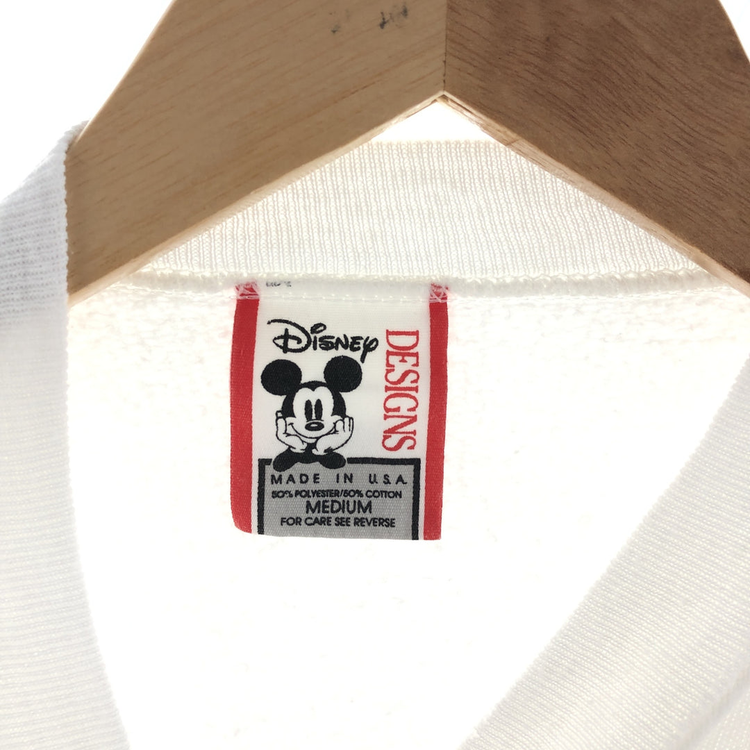 80'S Disney DESIGNS MICKEY MOUSE Mickey Mouse character sweatshirt, made in USA, men's M, vintage /eaa381005