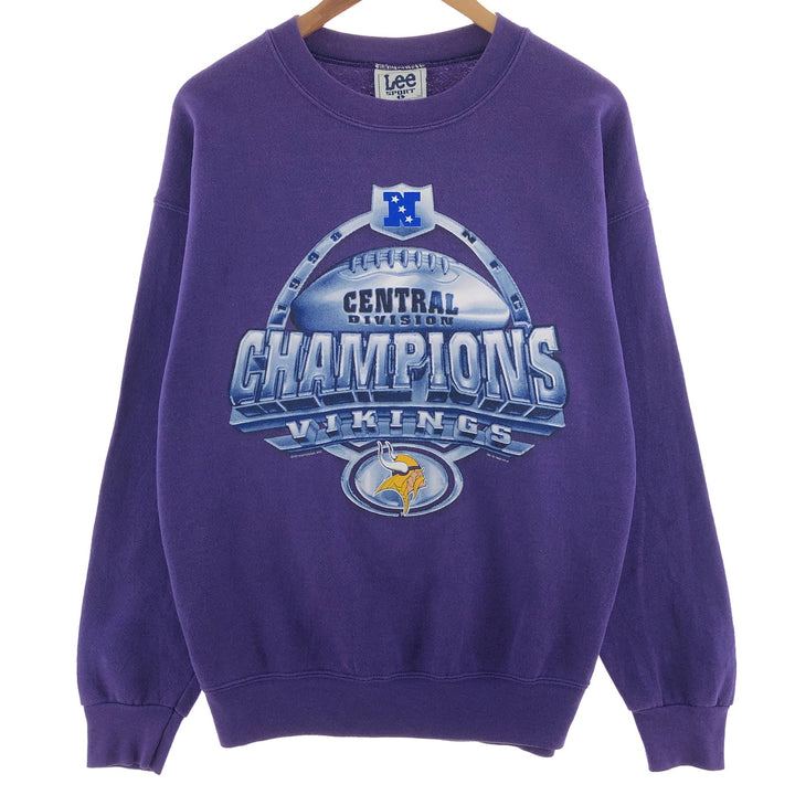 Lee NFL MINNESOTA VIKINGS Minnesota Vikings Printed Sweatshirt Trainer Made in USA Men's L Vintage /eaa381084