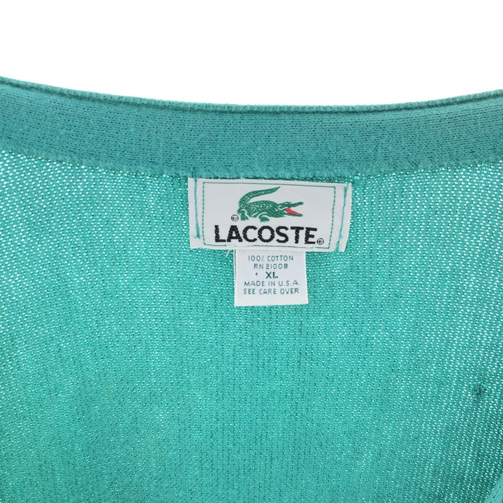 90'S Lacoste Cotton Knit Cardigan Made in USA Men's XL Vintage /eaa381228