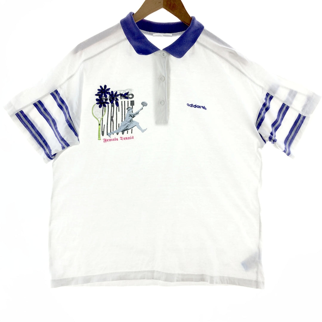 80'S Adidas short sleeve polo shirt men's L vintage / eaa381397