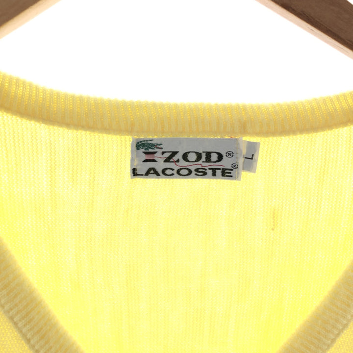 70'S Lacoste IZOD V-neck acrylic knit sweater, men's L, vintage / eaa381536