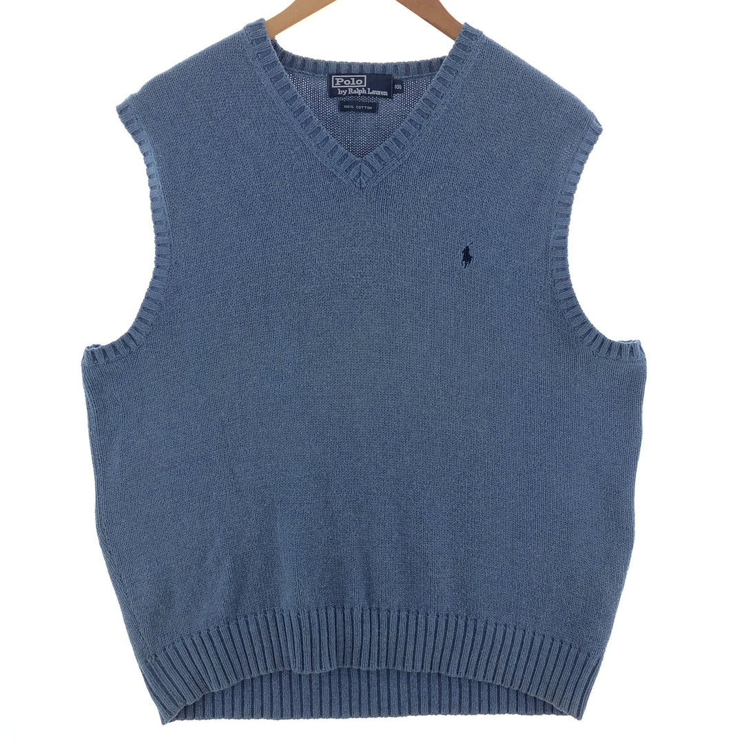 Ralph Lauren POLO by Ralph Lauren V-neck cotton knit vest, men's size M / eaa381541