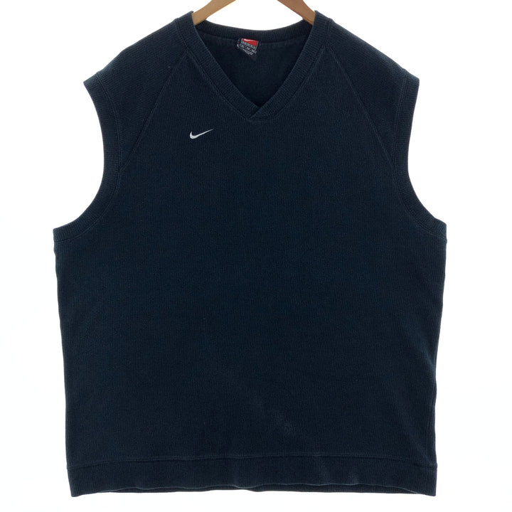 ~00'S Nike NIKE TEAM Ribbed V-neck Cotton Knit Vest Men's XL /eaa381582