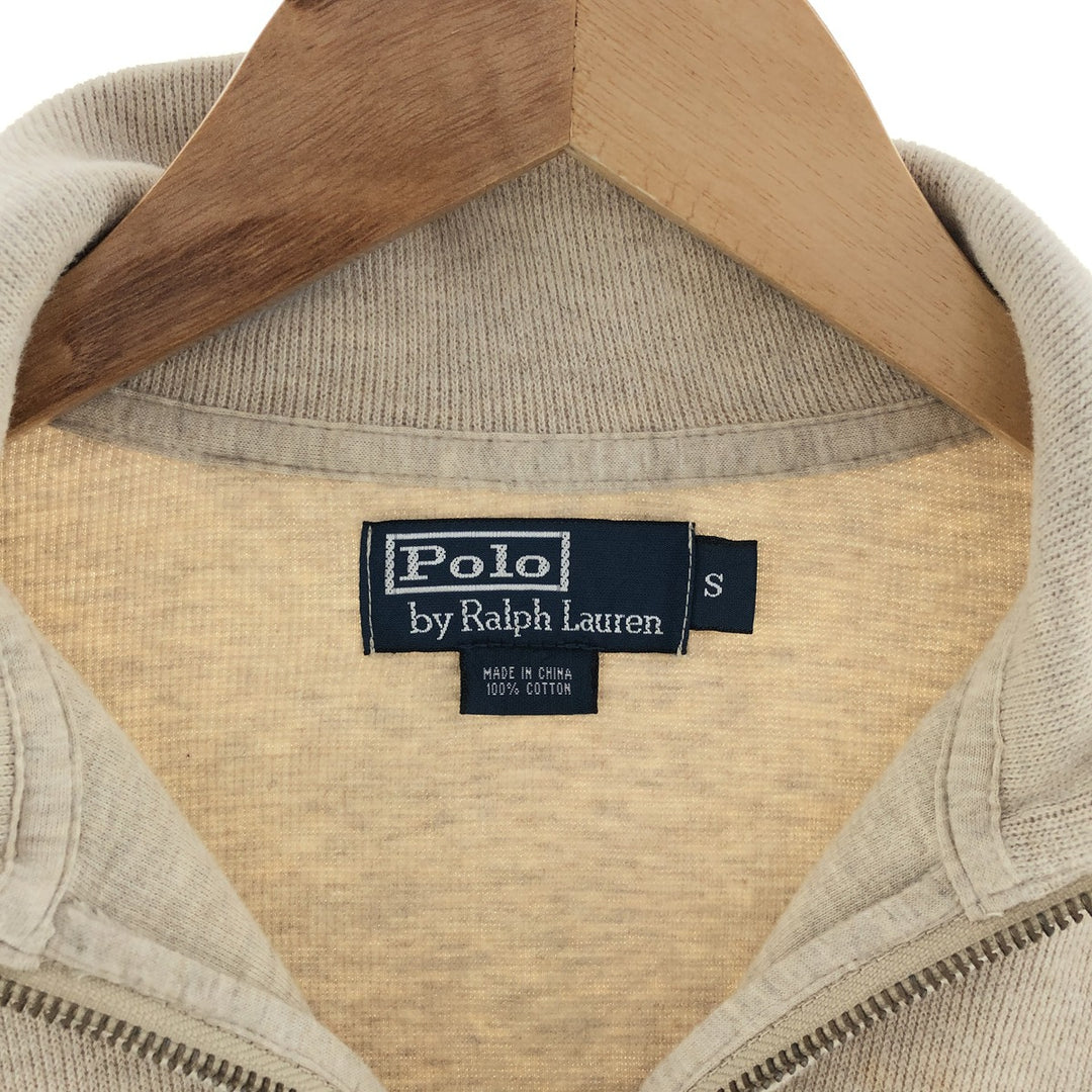 Ralph Lauren POLO by Ralph Lauren Half-Zip Sweatshirt, Men's S cotton Beige type Vintage Second Hand