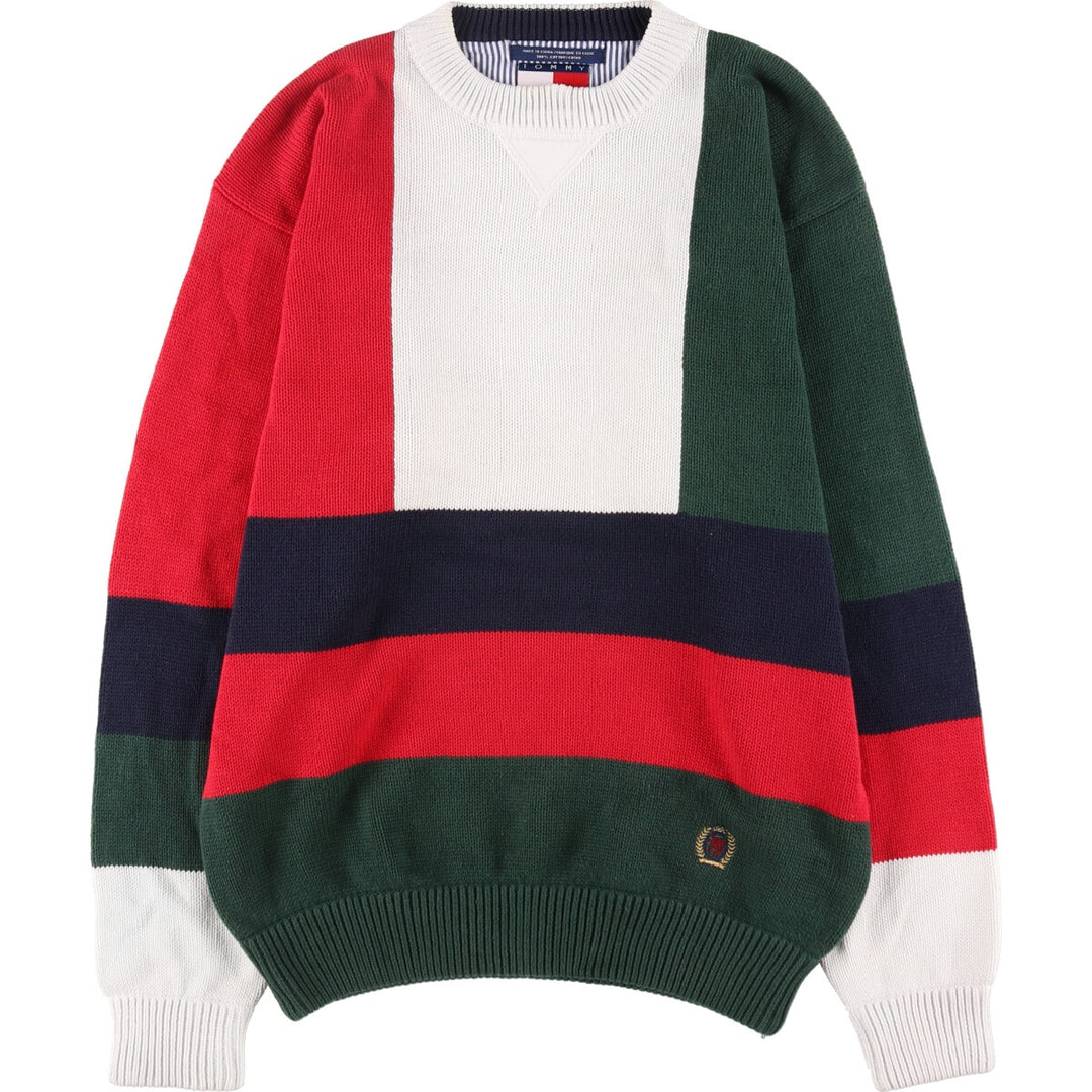 90s~ Tommy Hilfiger TOMMY HILFIGER all-over print cotton knit sweater men's size M vintage / eaa381620