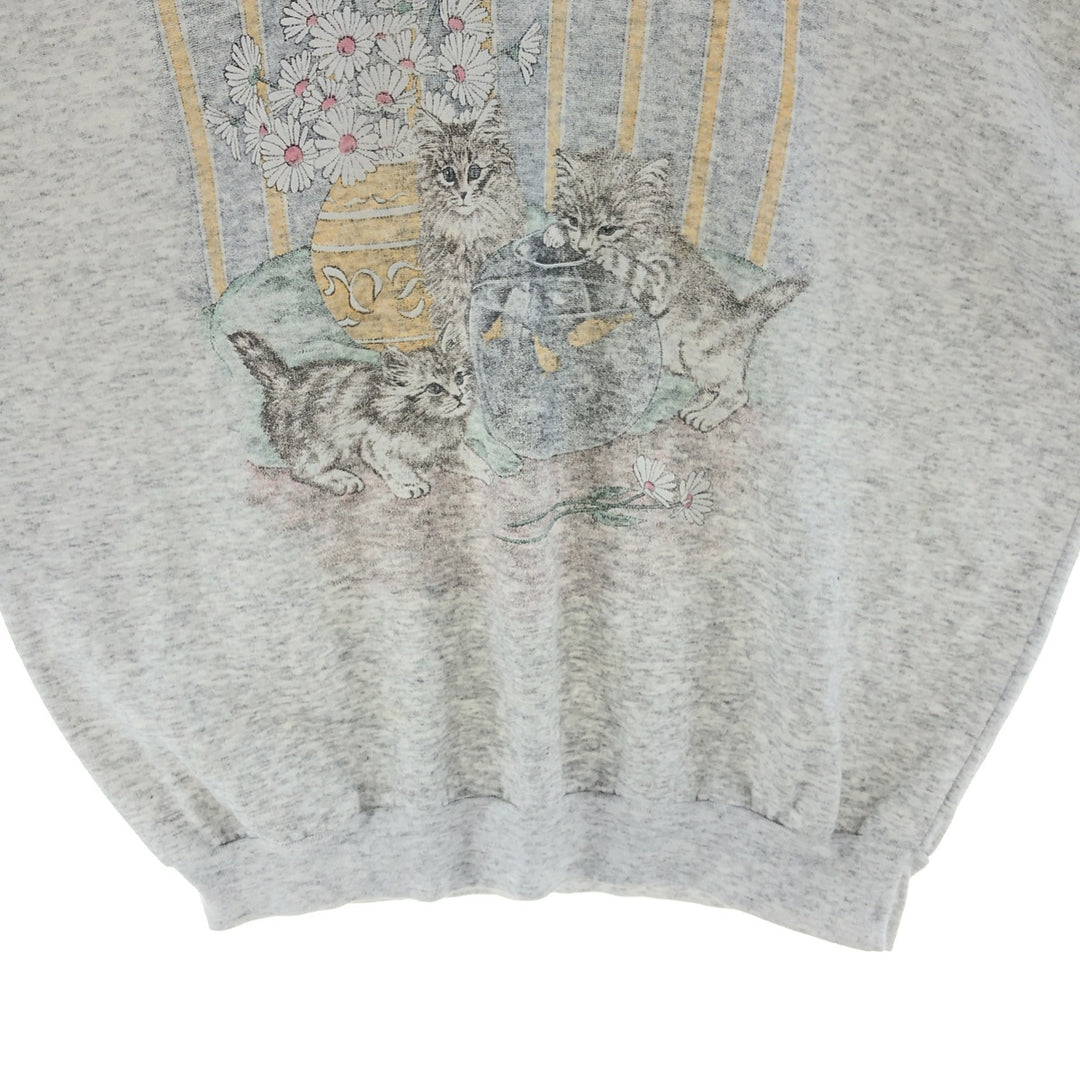 GENER-TION Cat Pattern Layered Neck Animal Sweatshirt Trainer Women's L /eaa381708